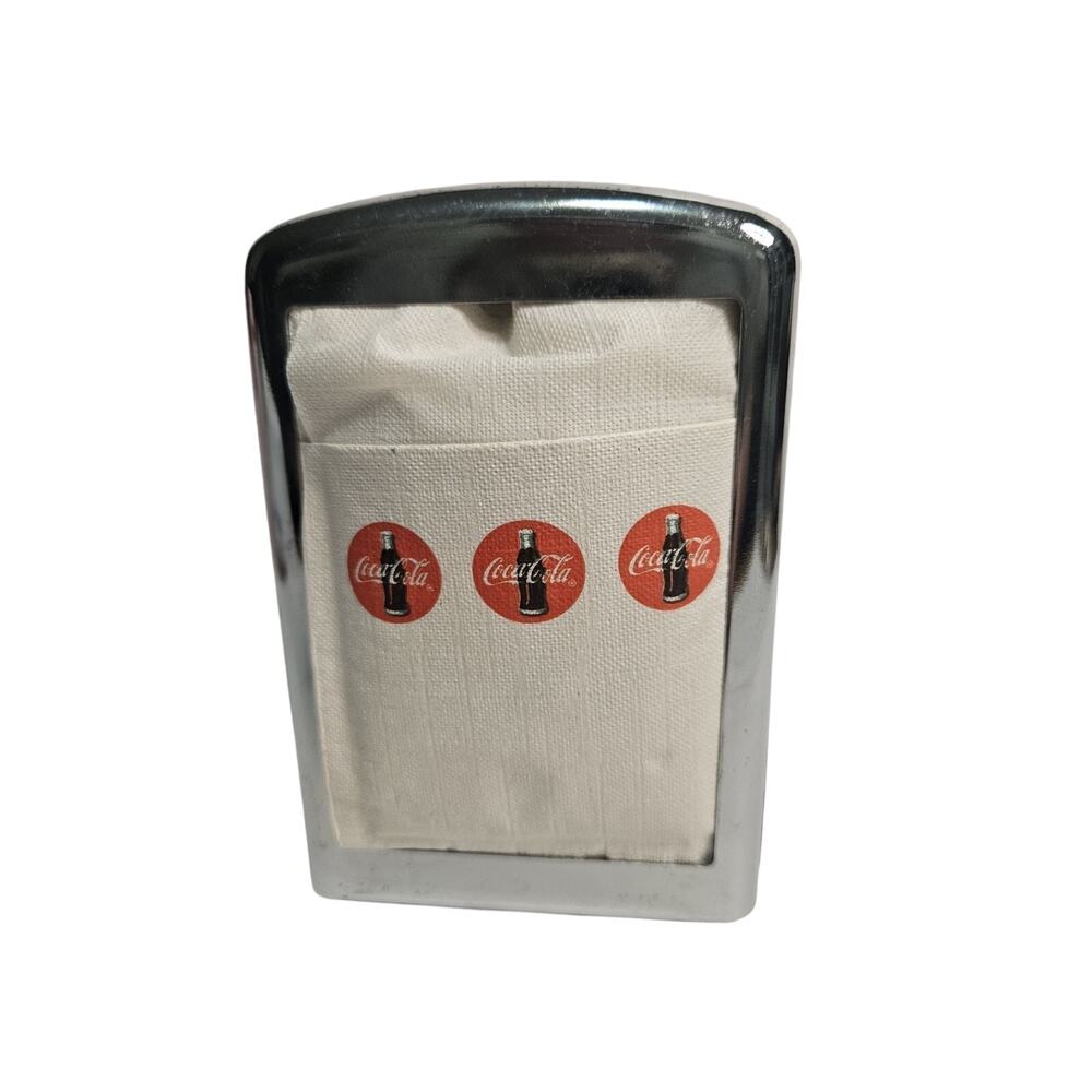 Coca-Cola Fountain Service Drink Coca-Cola Napkin Dispenser Metal Holder